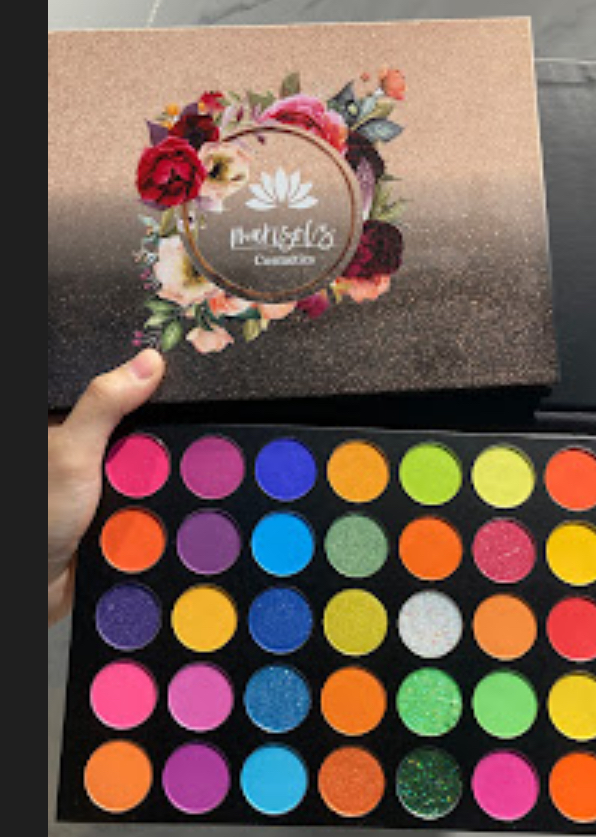 Paleta de sombras de colores