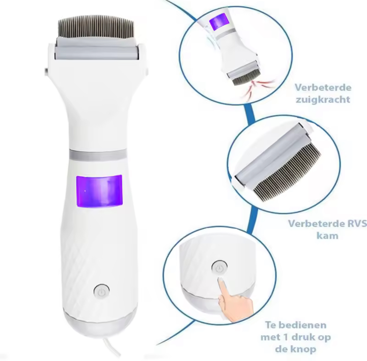 Peine eléctrico antipulgas para mascotas