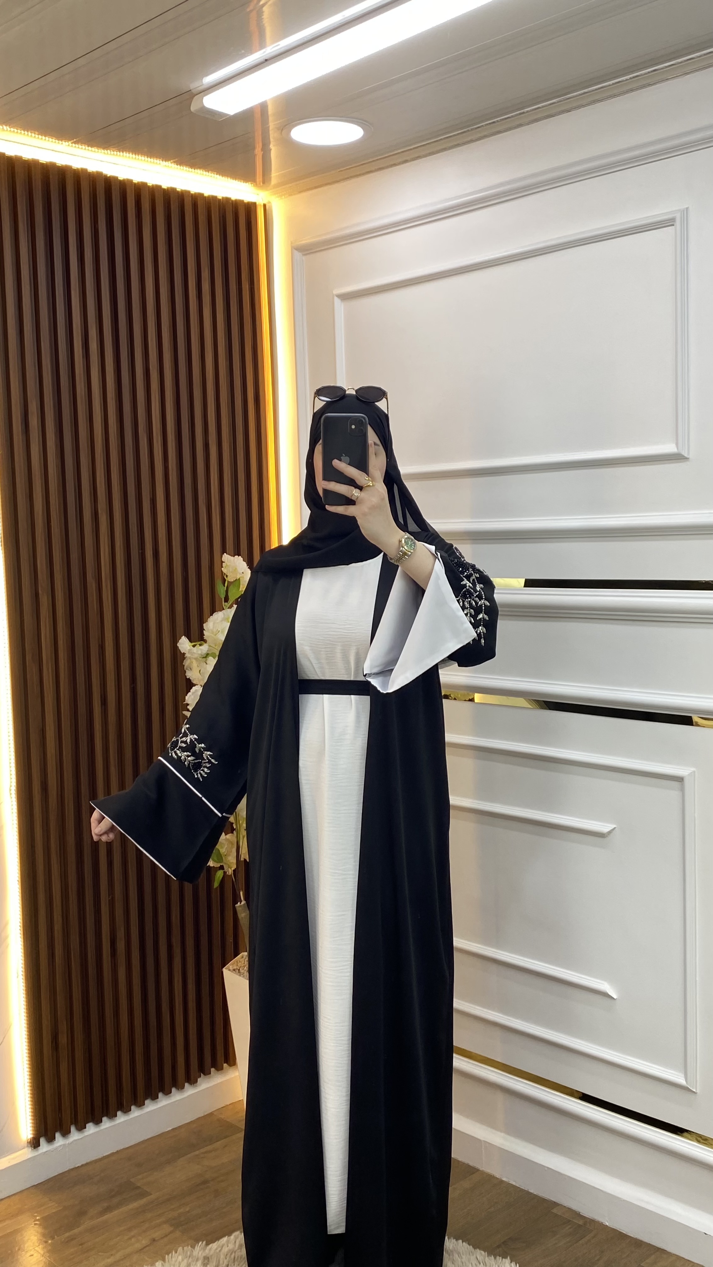 Abaya avec robe et foulard