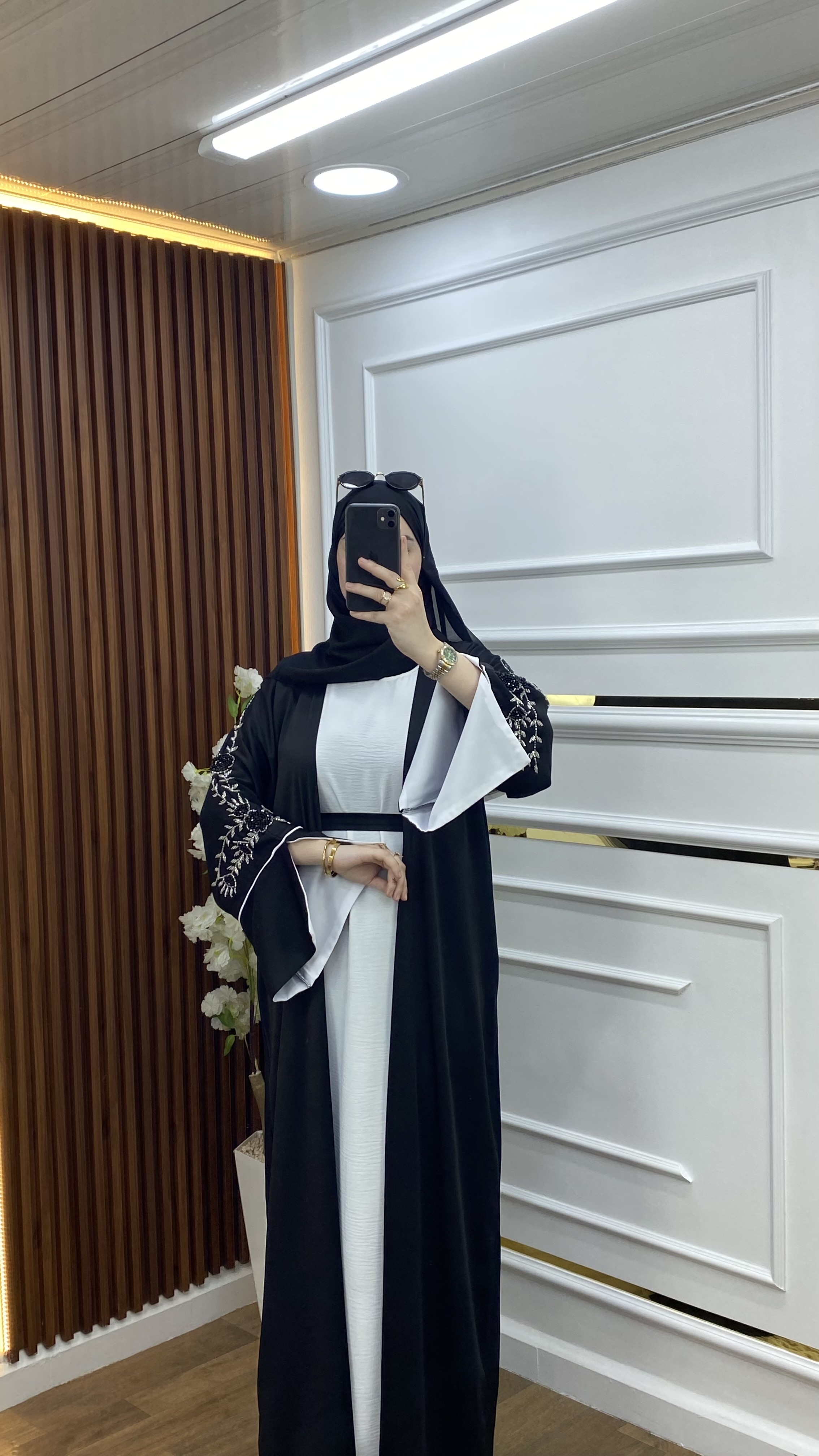 Abaya avec robe et foulard