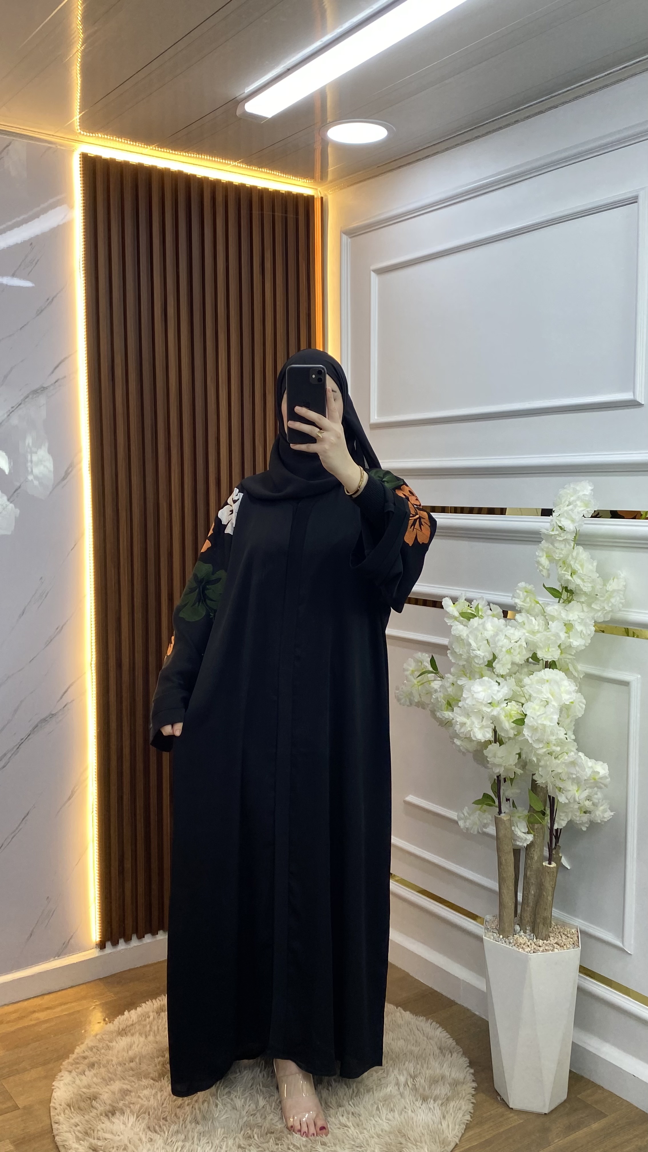Abaya Broderie A fleur 