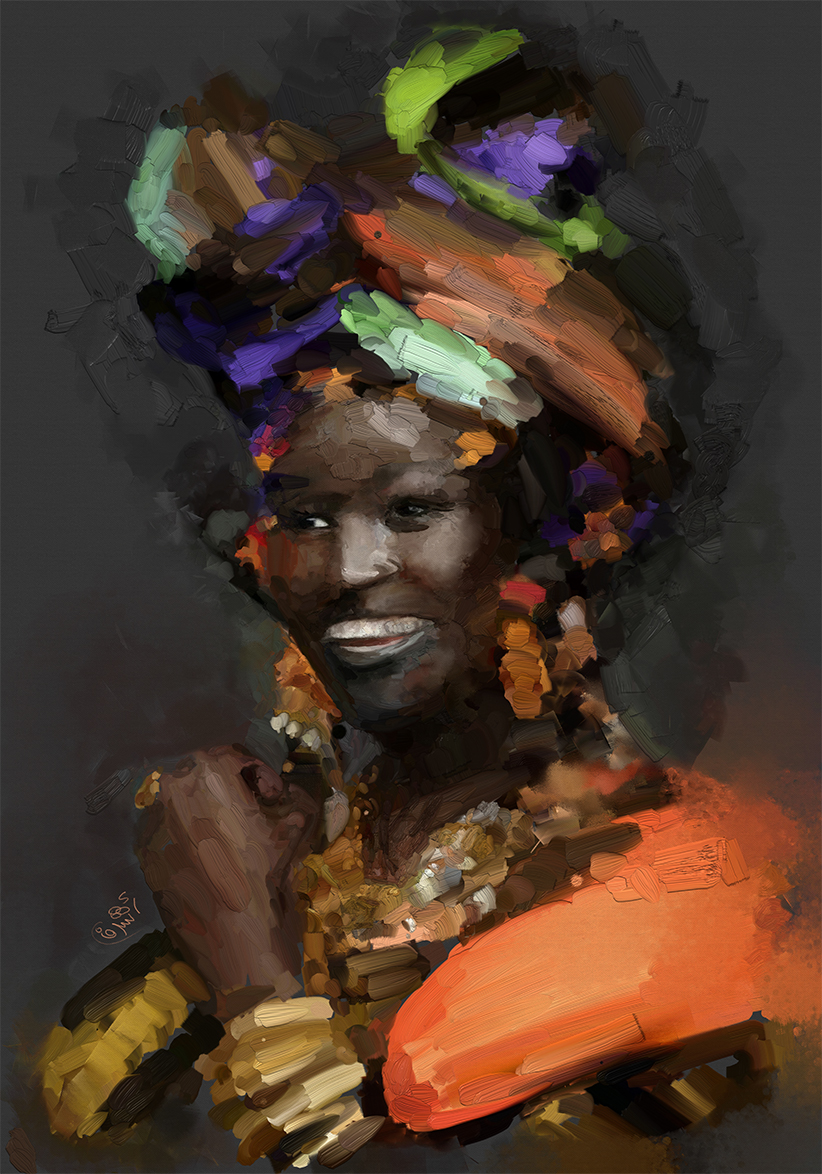 Vivid Abstract Portrait Canvas