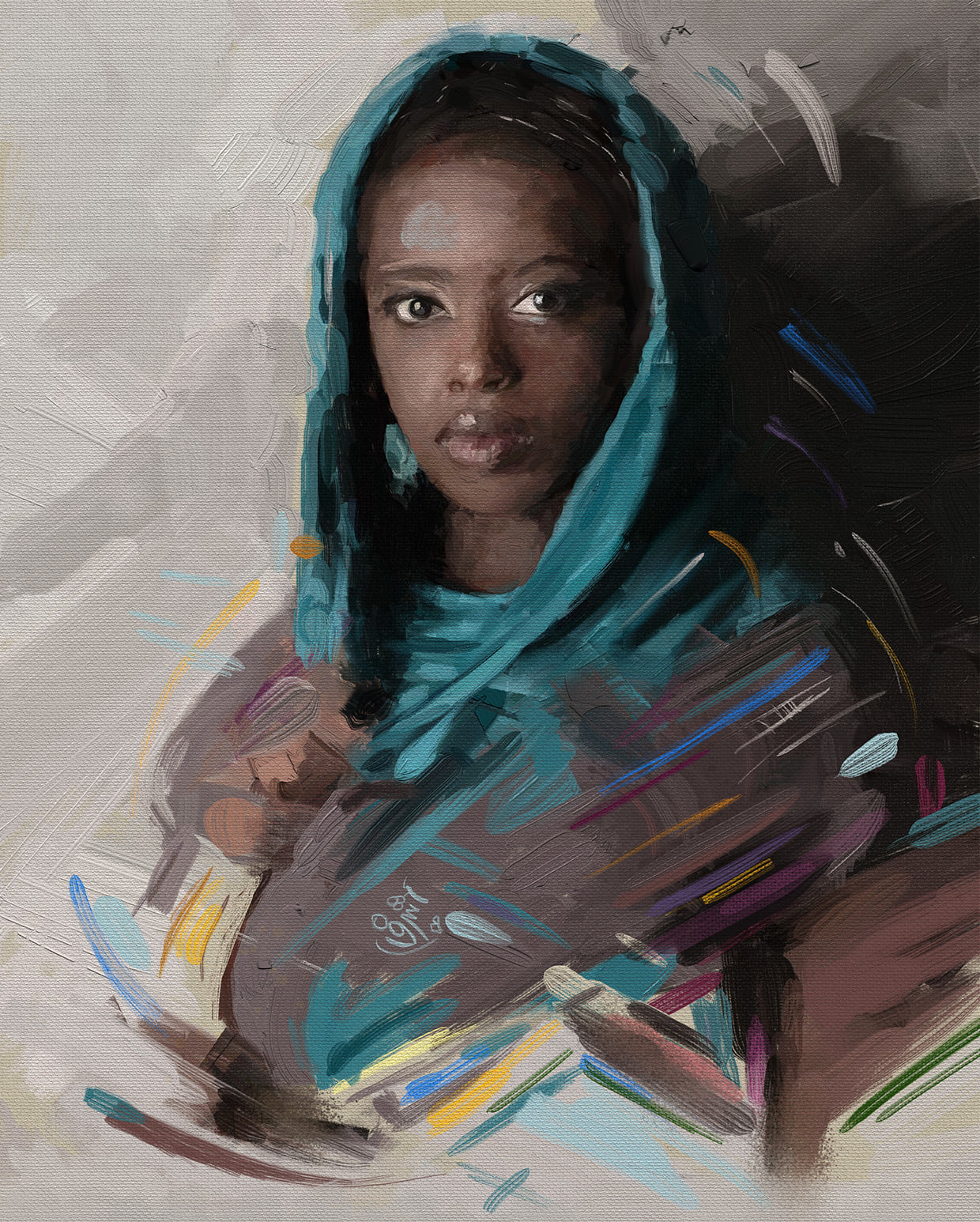 Hand-painted Abstract Portrait