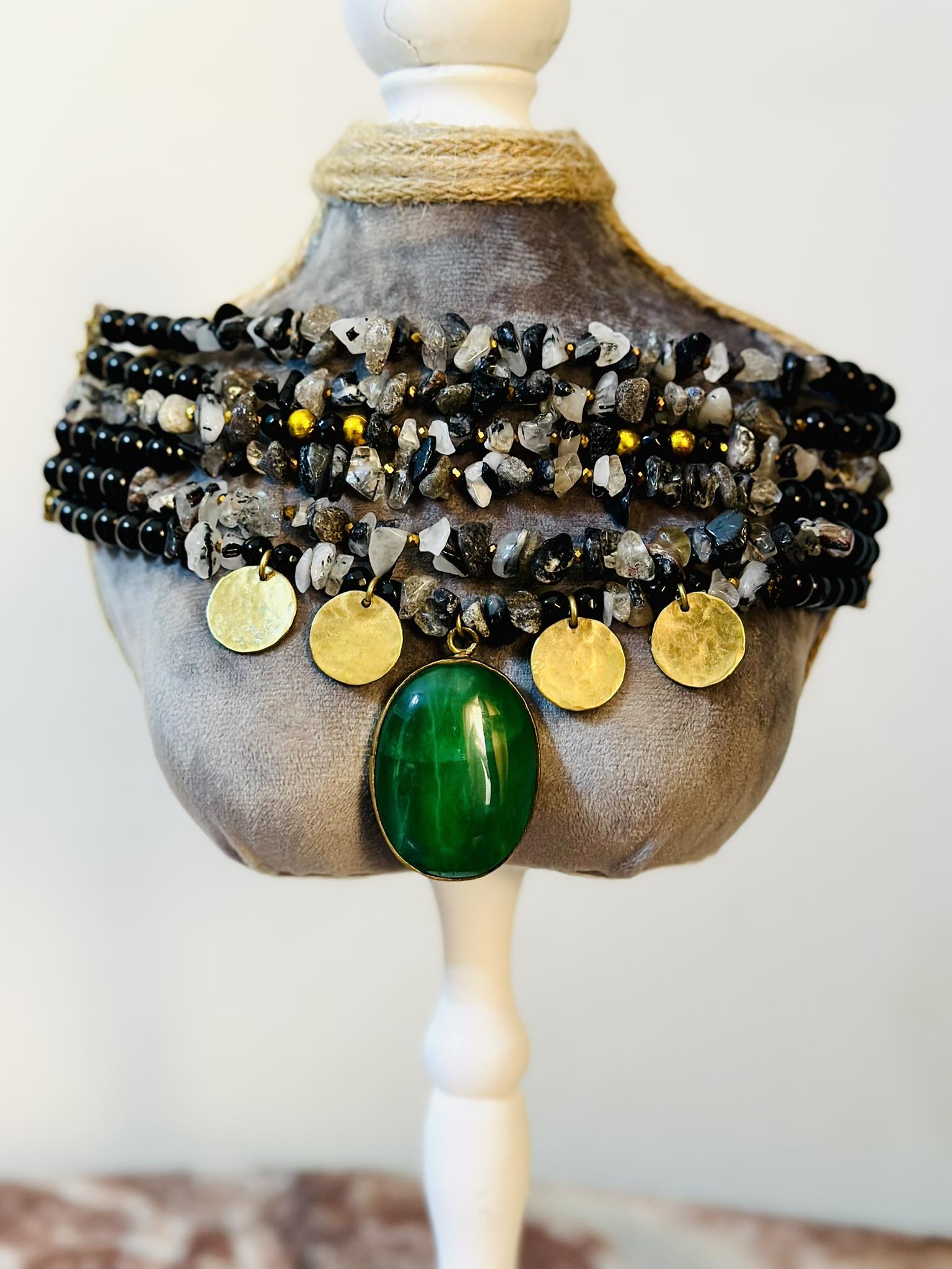 Handcrafted Beaded Statement Necklace