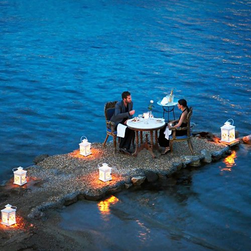 Jantar Romântico flutuante
