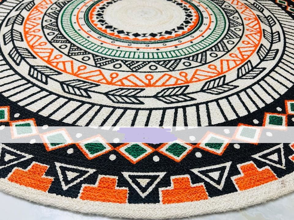 Round Geometric Pattern Rug