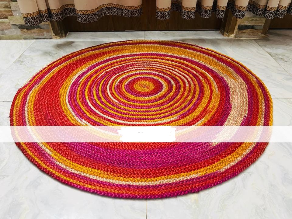Handwoven Colorful Round Rug