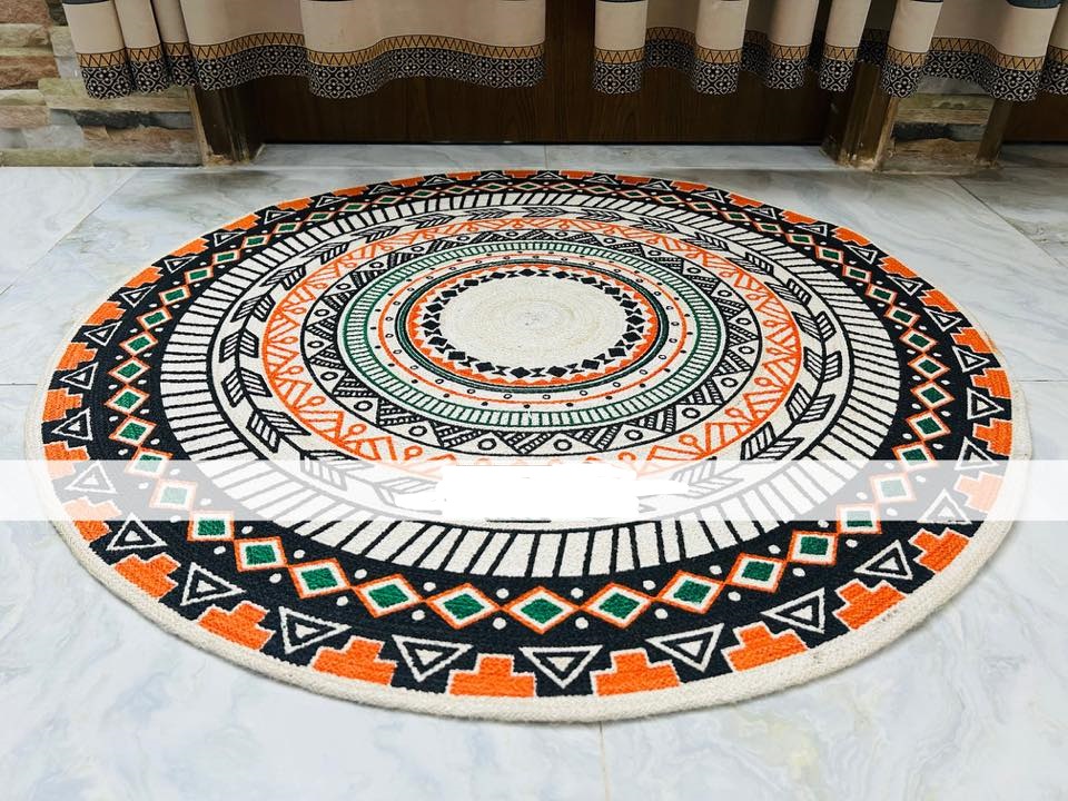 Round Geometric Pattern Rug