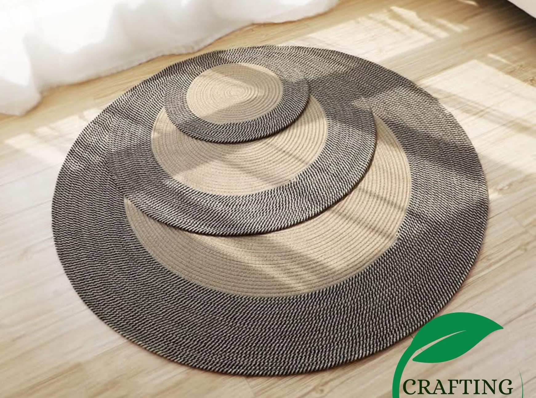 Handcrafted Round Woven Rugs Set