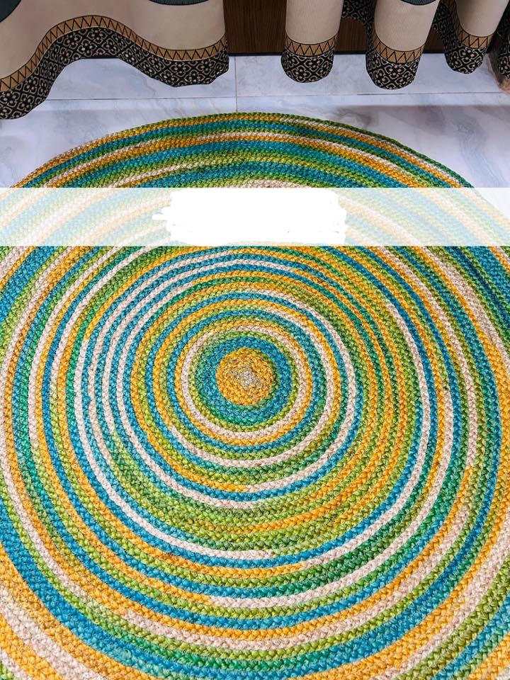 Handwoven Multicolor Circular Rug