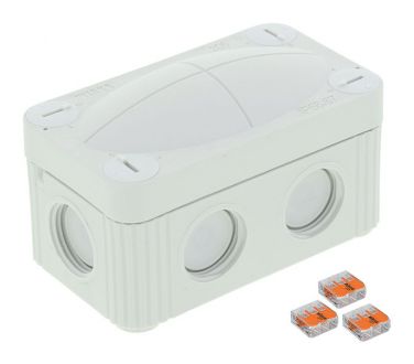 Wiska Combi 206 Junction Box (85x49x51mm, grey, 3 x wago 221) 10109901 - Wiska