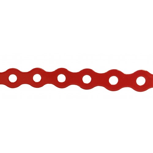All Round Banding 12mm x 5mm hole x 0.8 x 10m roll Red coated LSZH