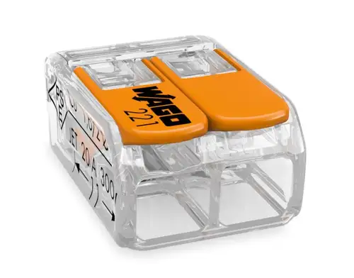 Wago 2 Way 221 Series Compact Lever Splicing Connectors (100 pieces) 221-412