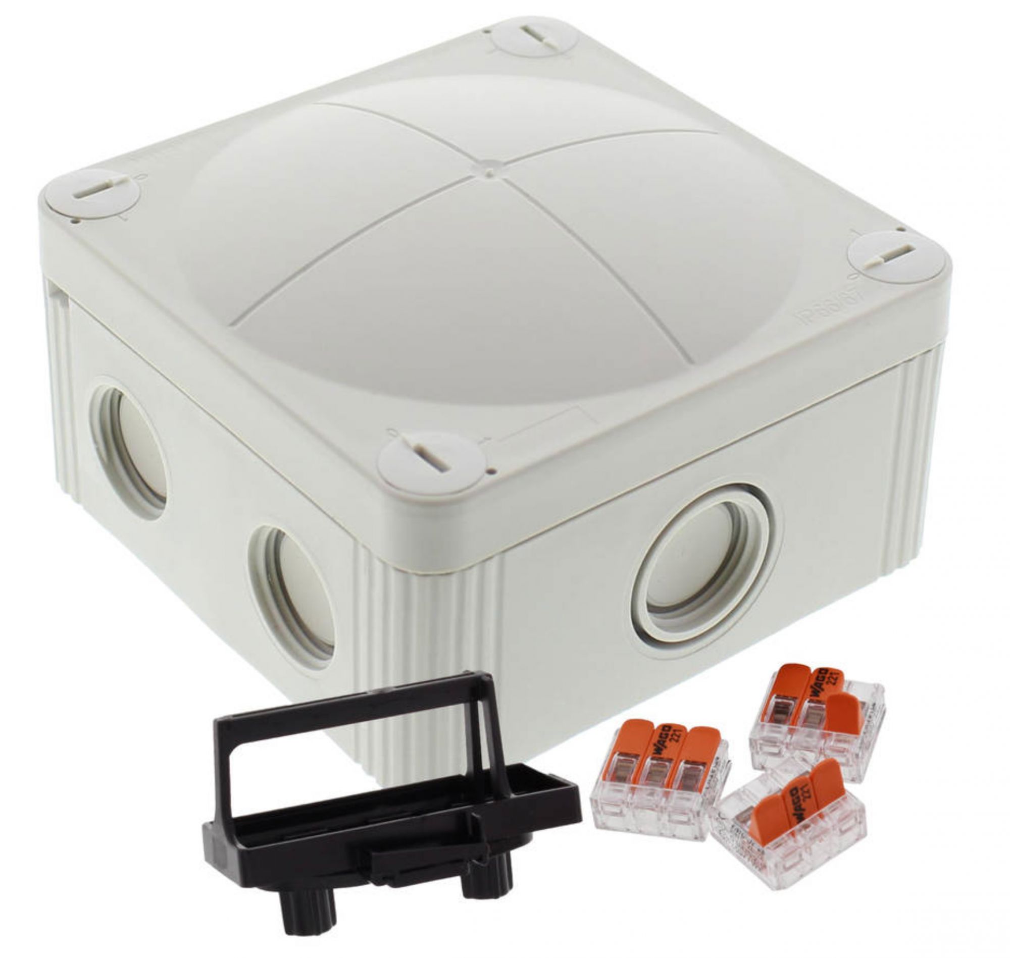 Wiska Combi 407 Junction Box (95x95x60mm, grey, 3 x wago 221) 10109674 - Wiska