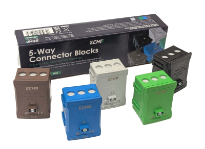 100A 5WAY SP HENLEY CONNECTOR BLOCK COLOUR CODED - Blue, Brown, Green, Grey, Black.