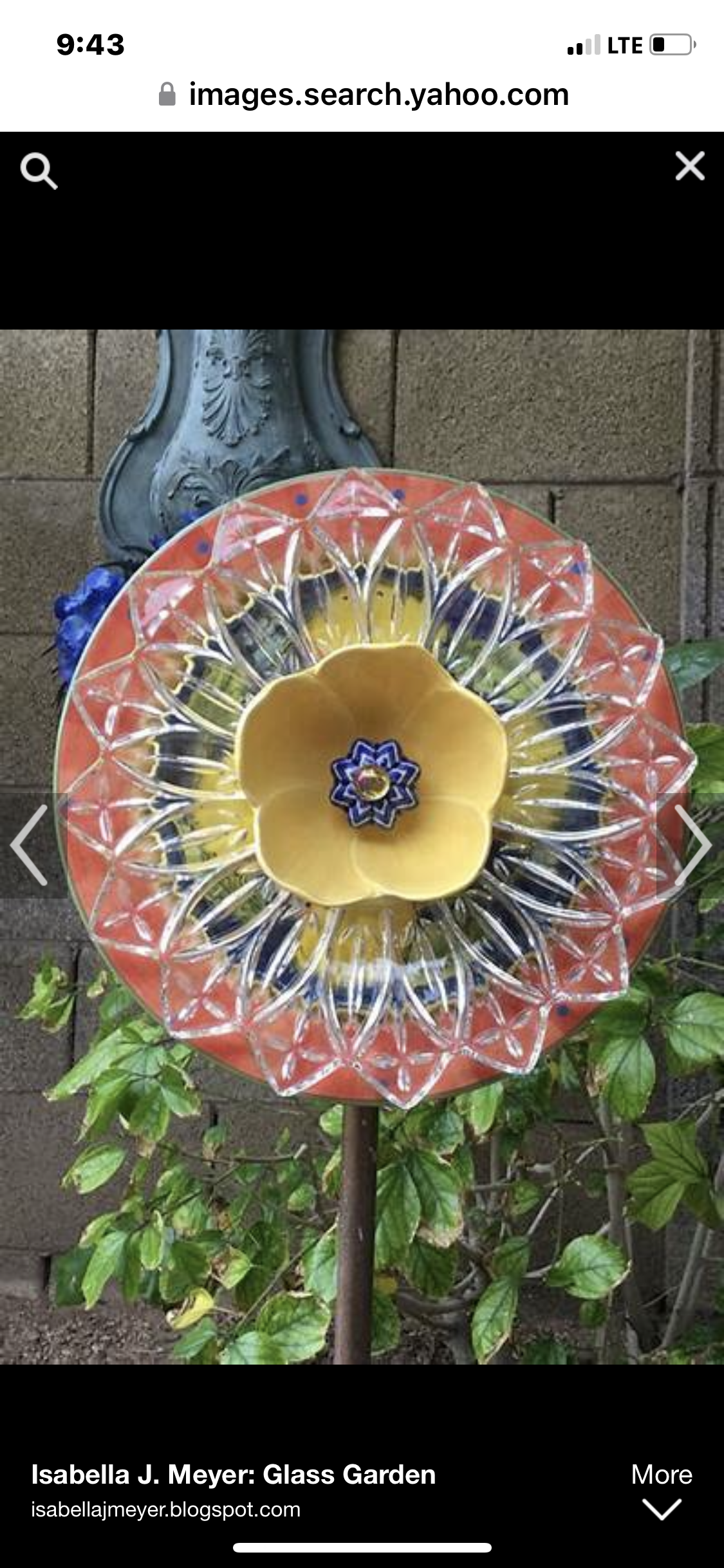 Glass Garden Flower Stake