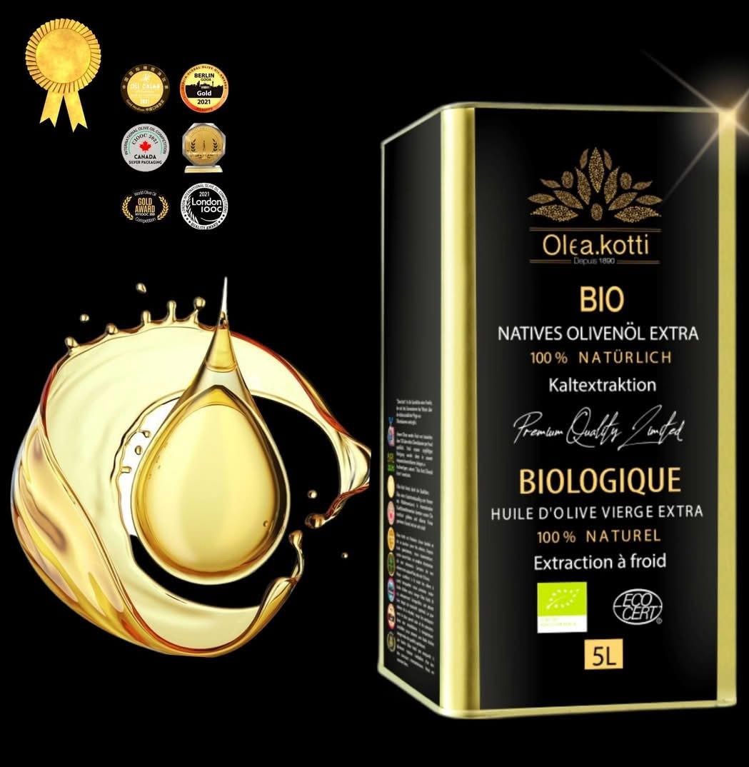 Huile d'olive vierge extra biologique Olea.kotti - Bidon Metallique 3 Litres