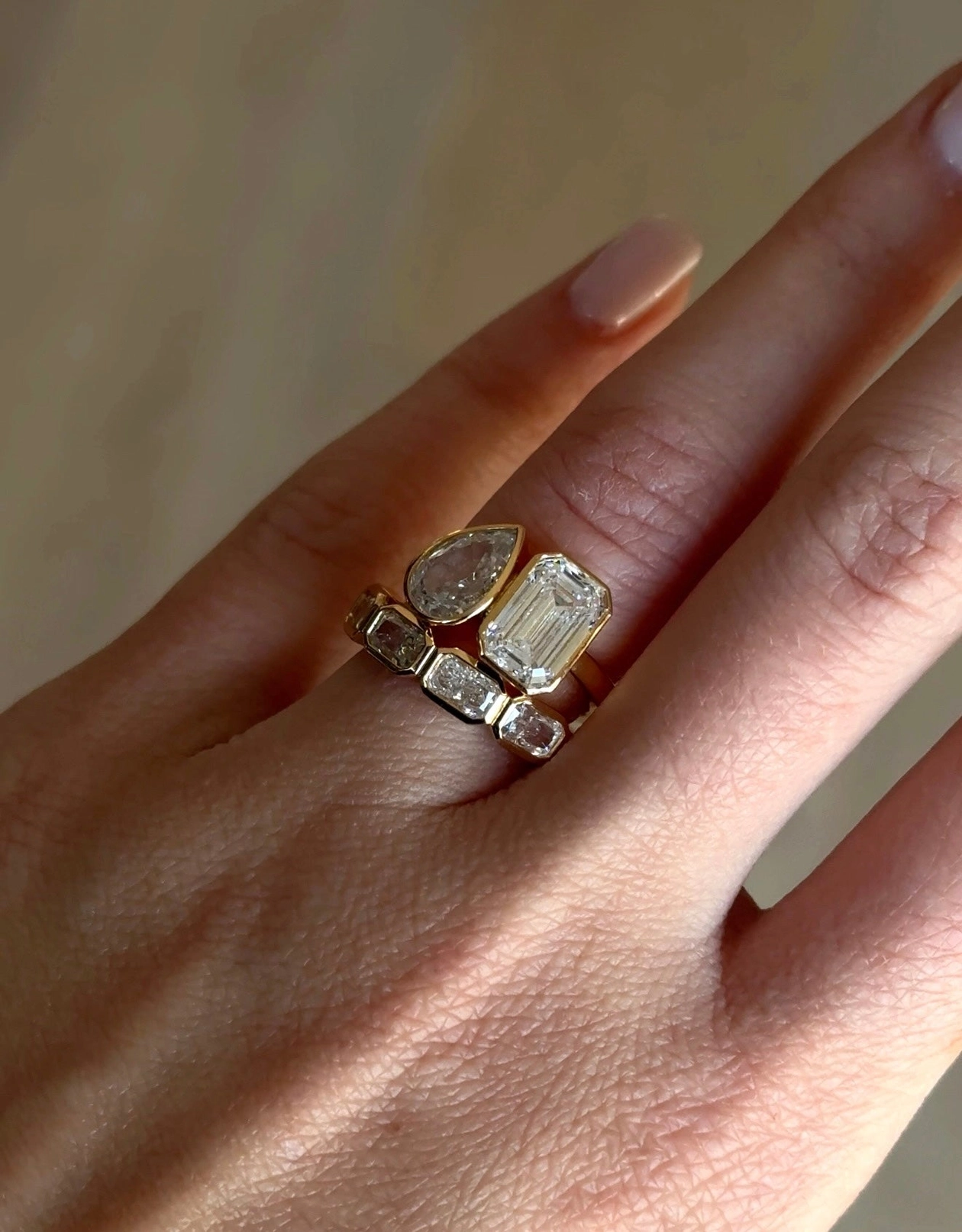 Bezel Toi-et-Moi Luxe Ring