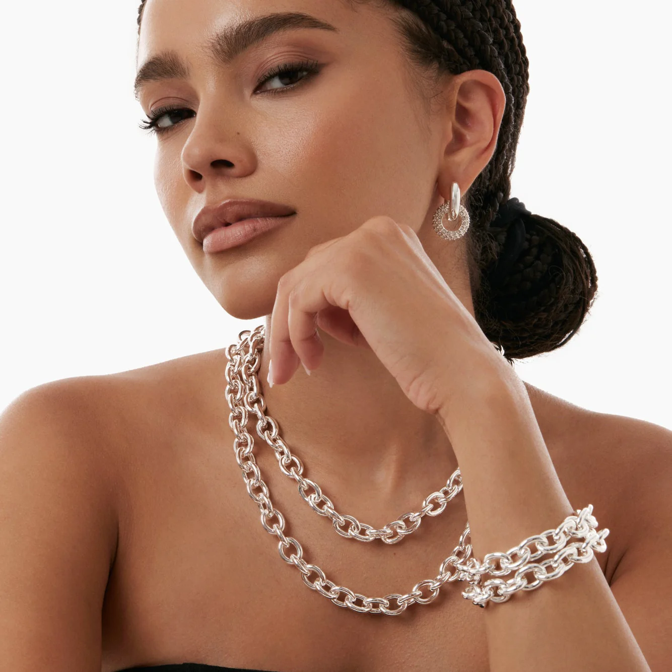 Silver Oval Link Bracelet