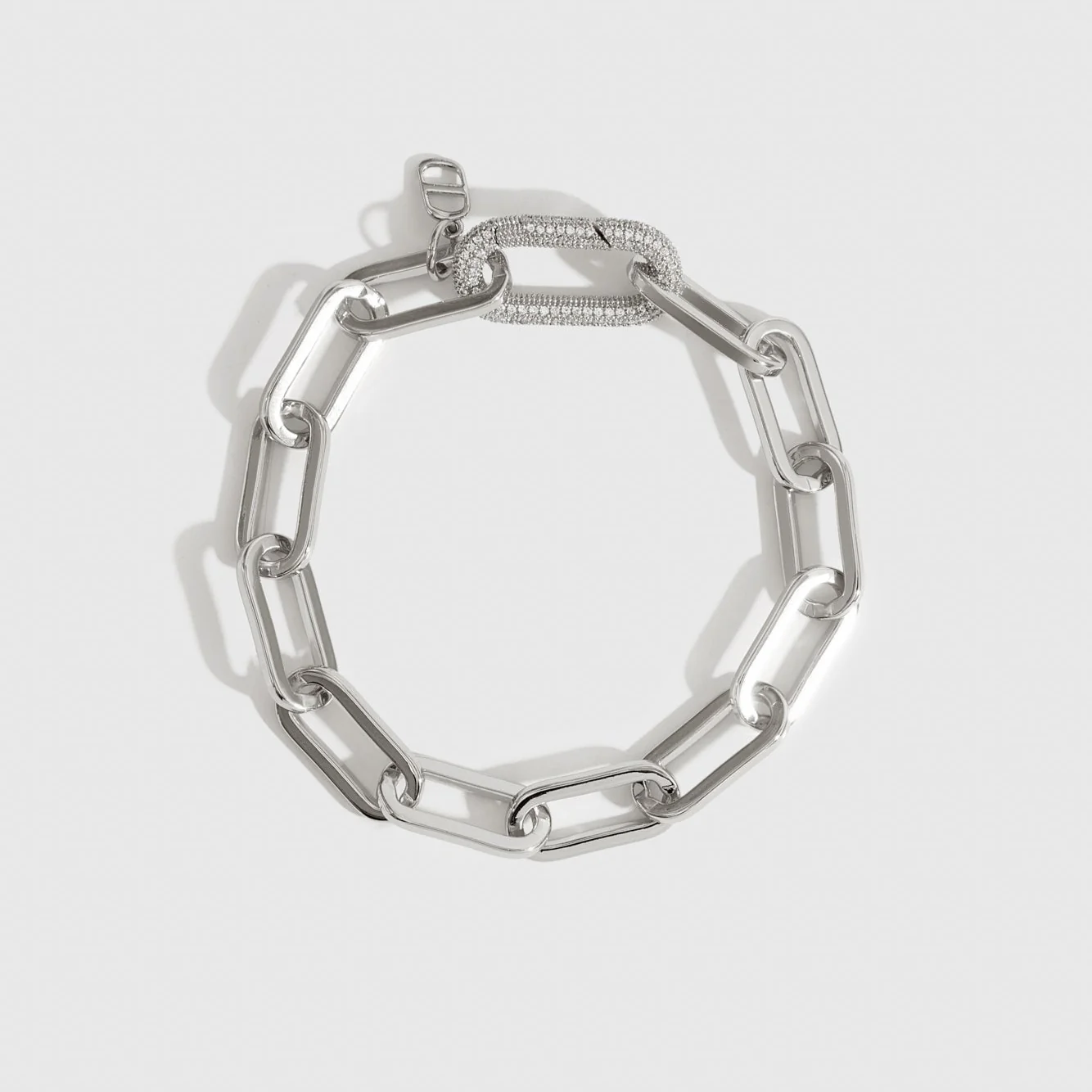 Silver Maximalist Paper Clip Bracelet