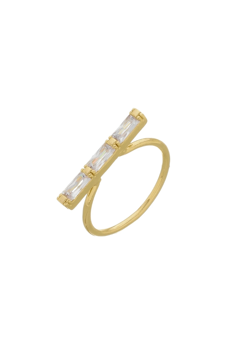 Gold Baguette Bar Ring