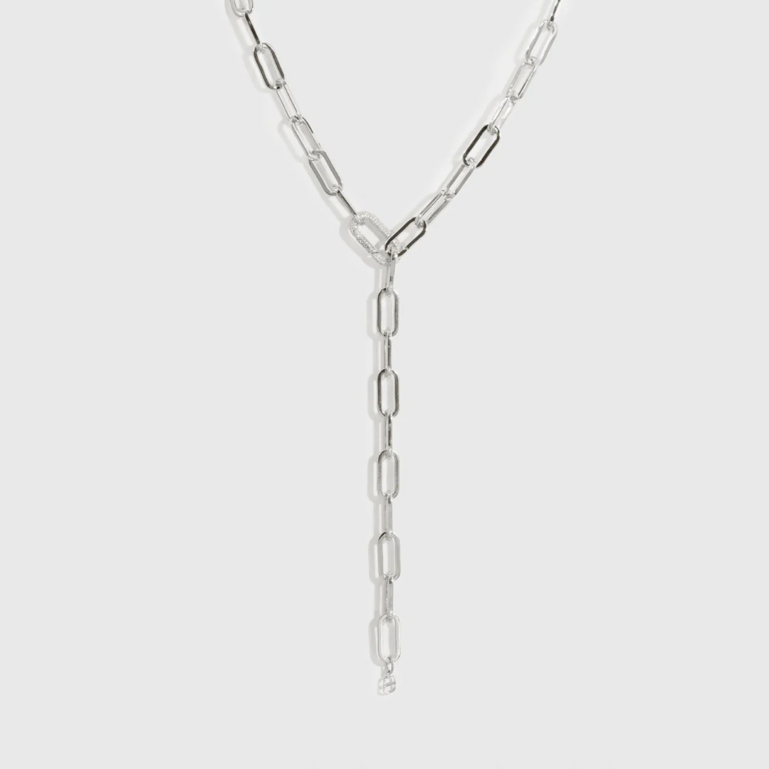 Maximalist Paper Clip Lariat Necklace