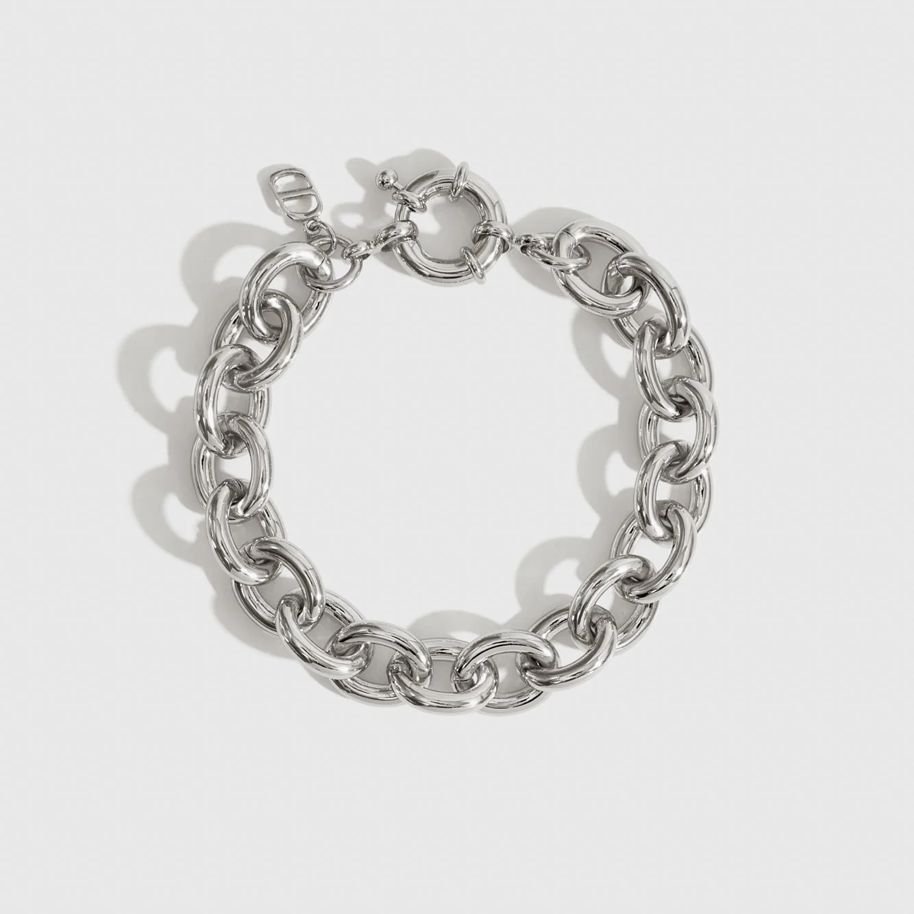 Silver Oval Link Bracelet