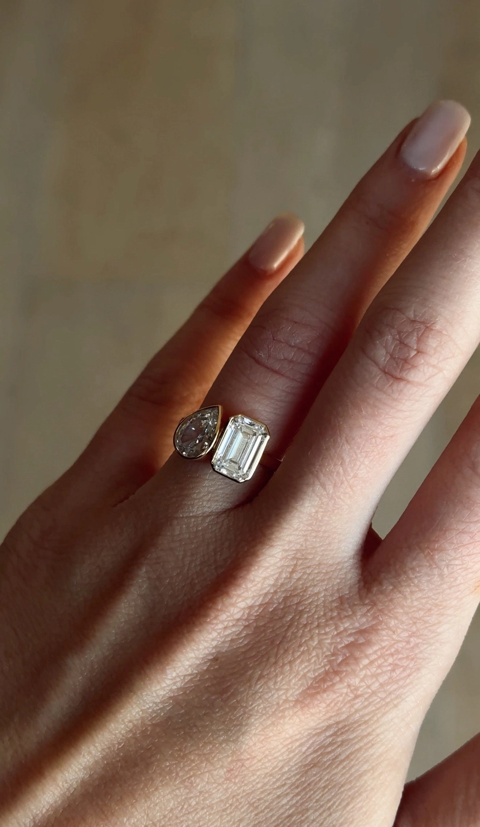 Bezel Toi-et-Moi Luxe Ring