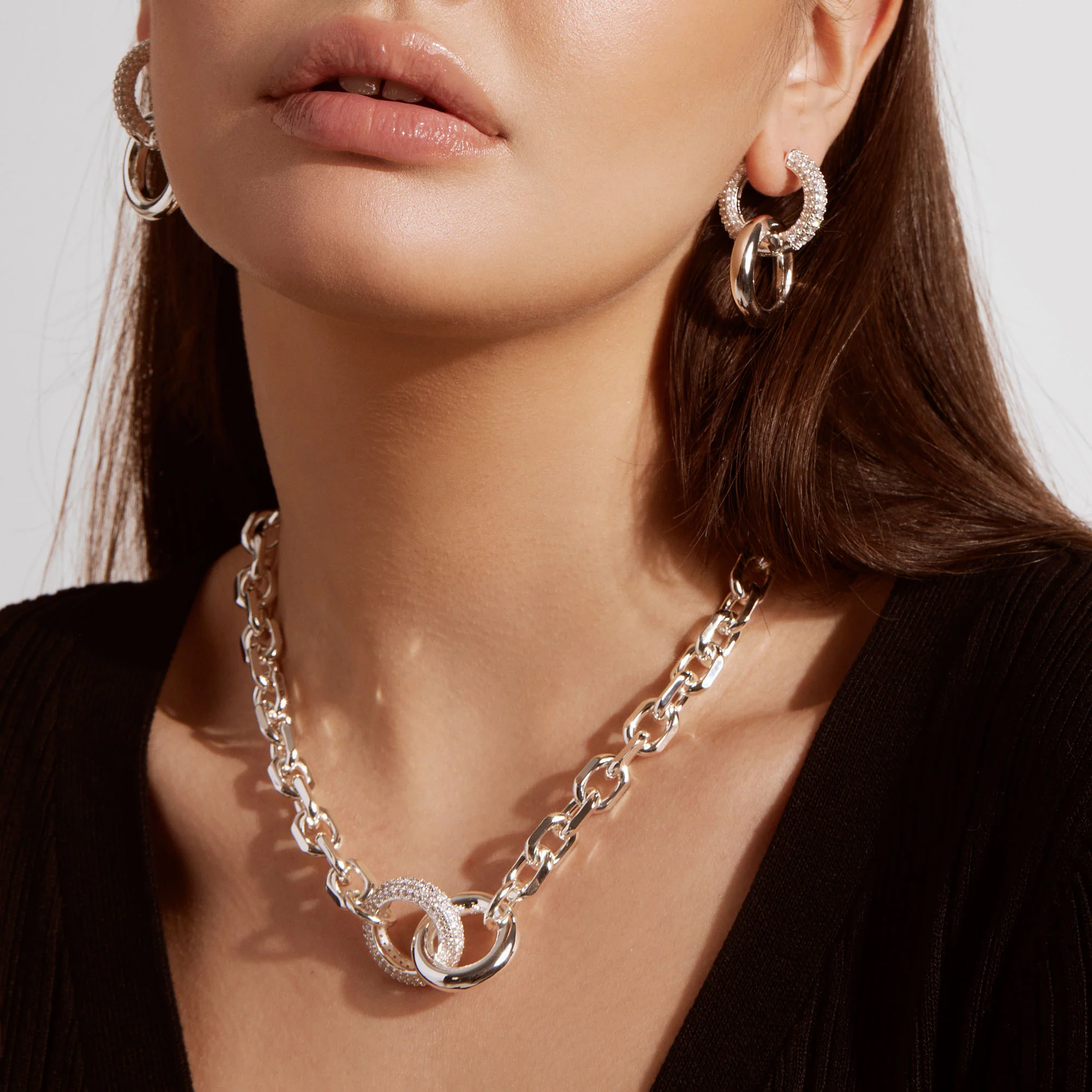 Silver Crystal Pavé Convertible Huggies