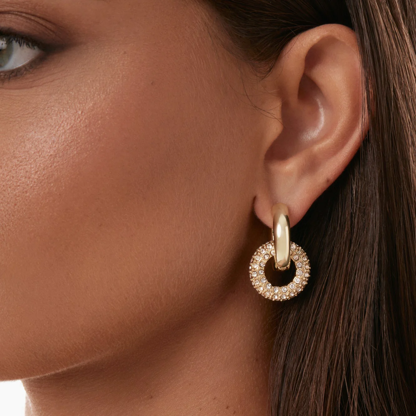 Gold Crystal Pavé Convertible Huggies