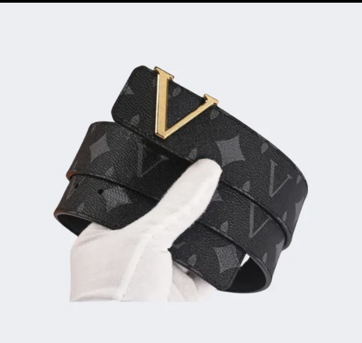 Designer Monogram Leather Belt