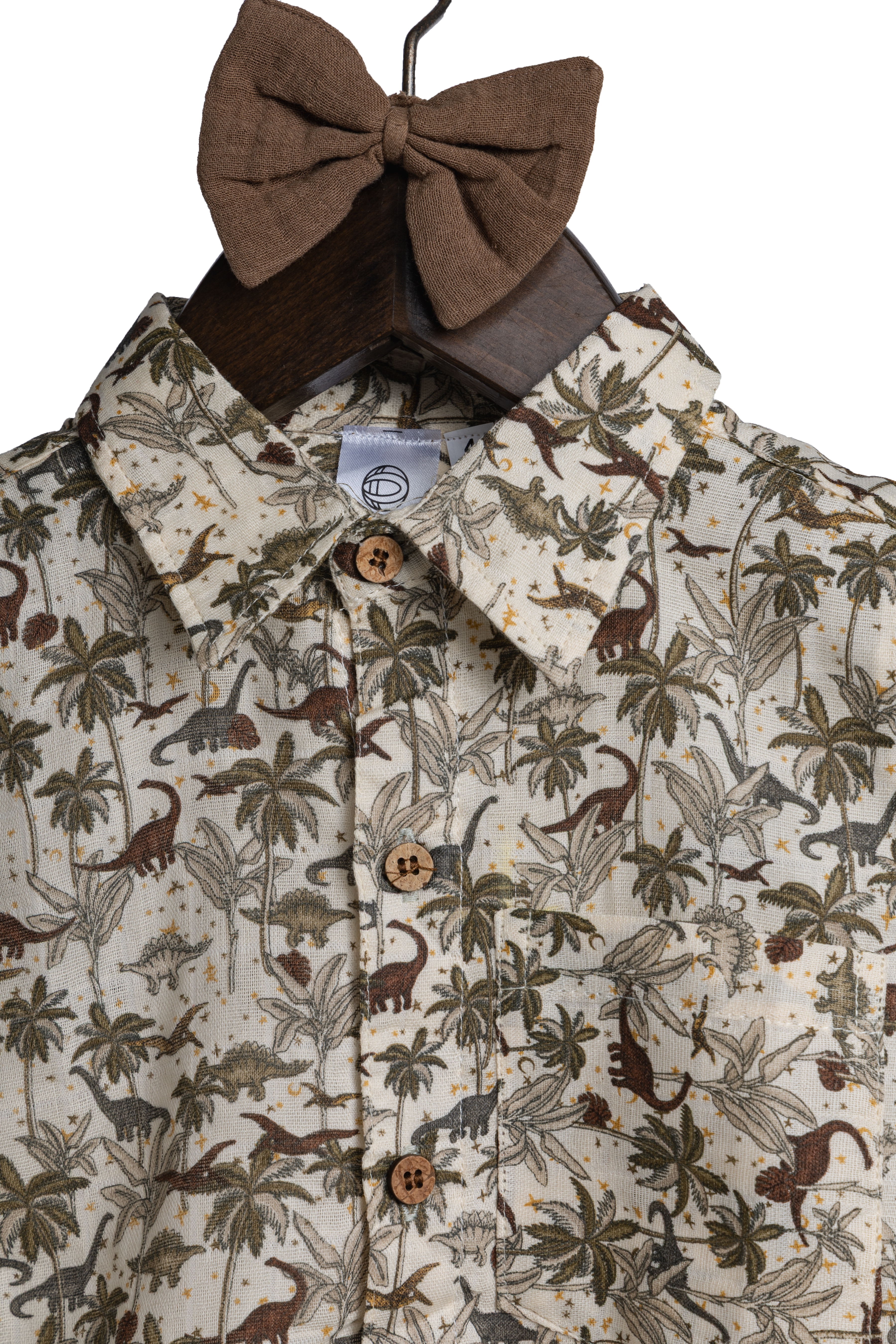 Dinoro Co-ord Set – Cotton Shirt & Shorts with Bow Tie