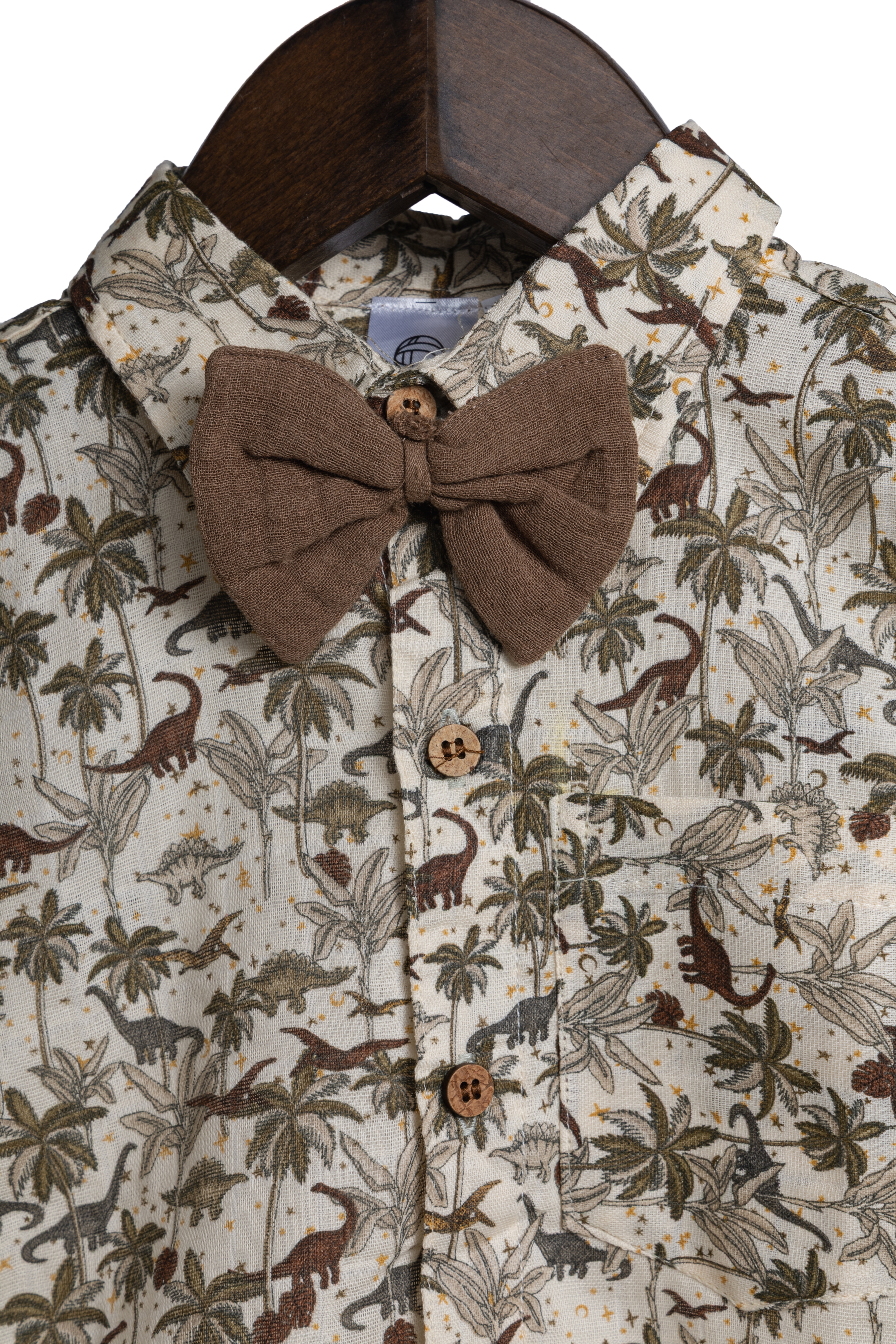 Dinoro Co-ord Set – Cotton Shirt & Shorts with Bow Tie