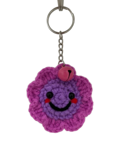 CROCHET FLOWER KEYCHAIN