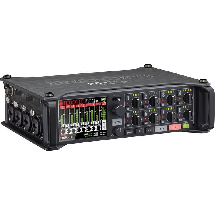 Zoom F8n Pro 8-Input / 10-Track Multitrack Field Recorder 32-Bit Float Recording