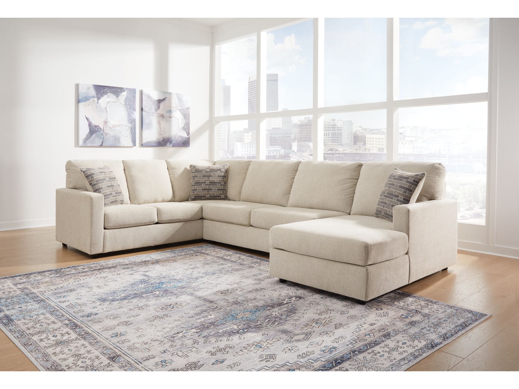Modern Beige Sectional Sofa