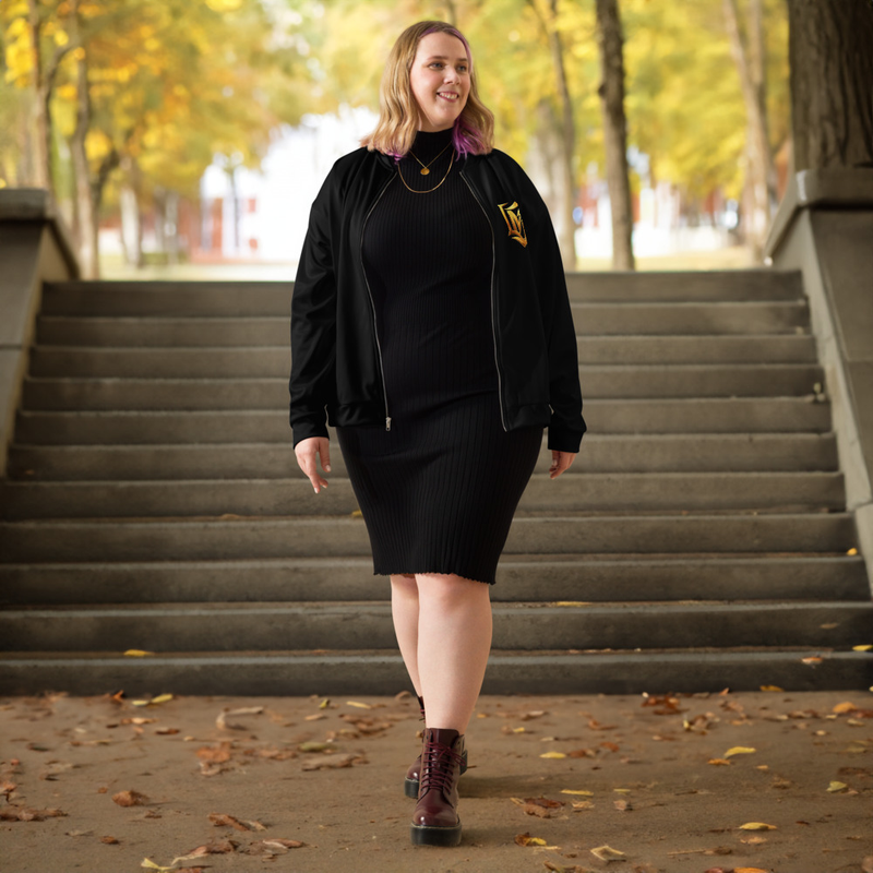 Black Ribbed Knit Dress