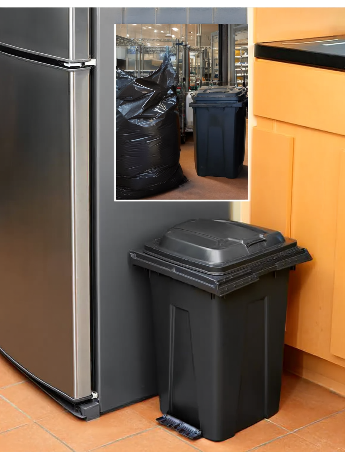 Heavy Duty Black Garbage Bag      65cm  width  x 95cm Height - Black - 30 Gallon 200 pcs per 20kg pack