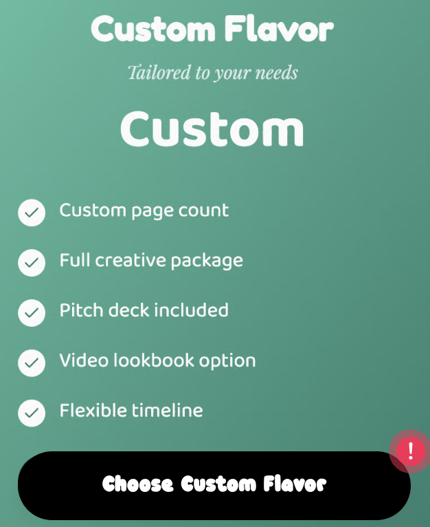 Custom Flavor Service Package