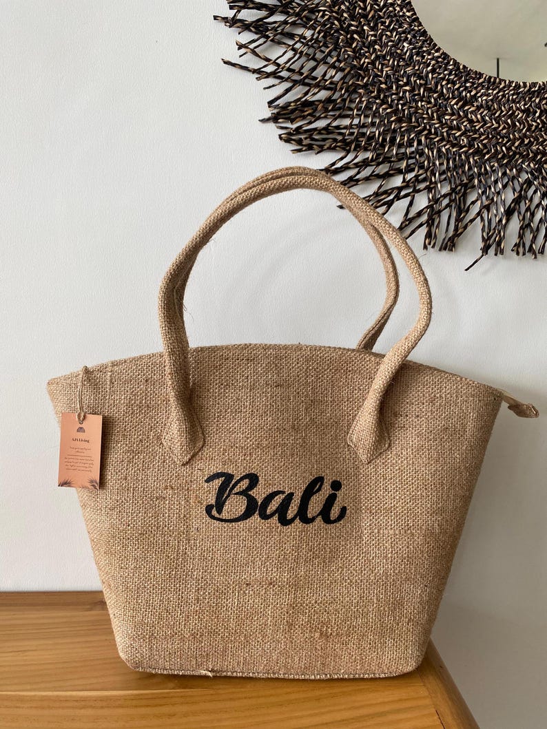 Handwoven Jute Tote Bag: Bali Artisan Eco-Friendly Market Bag