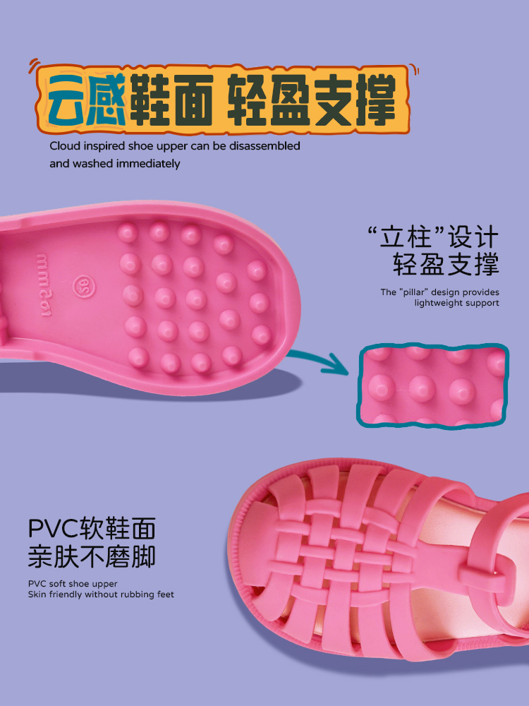 Colorful Kids Jelly Sandals-YECO-550 Frosted Matte Collection