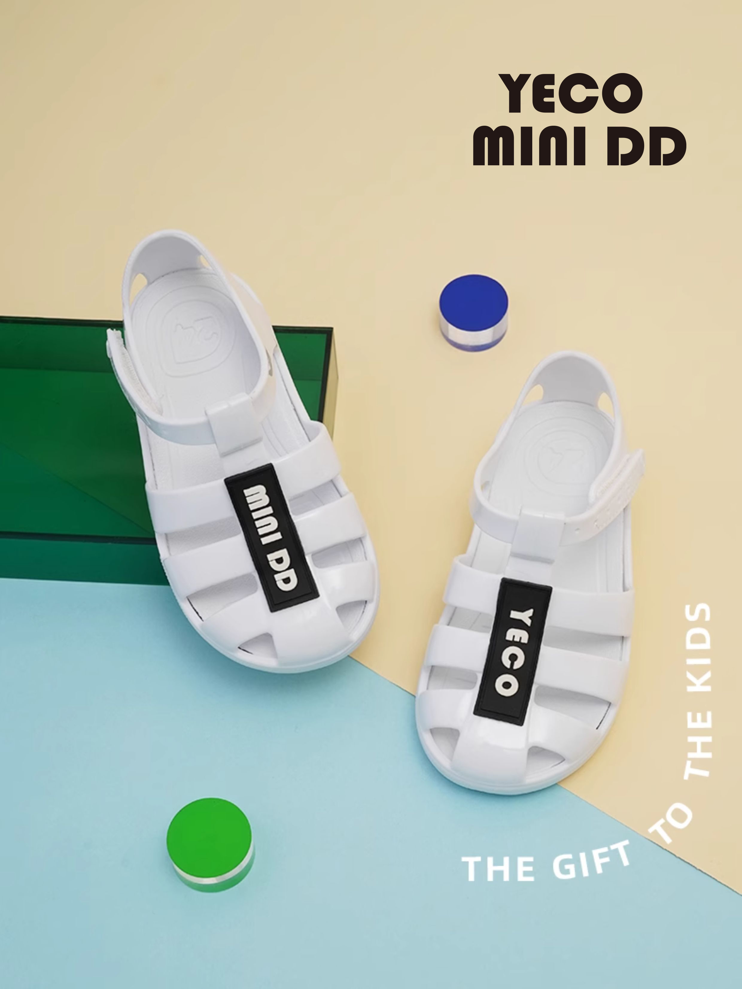 Yeco Mini DD Kids Sandals-YECO-228 White Roman Collection