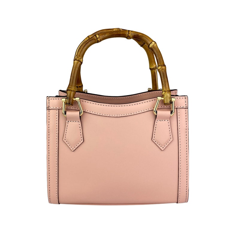 Leather Bag, Bamboo Handle Bag, Woman Leather Bag, Made in Italy Handbag, Everyday Bag, Leather Handbag, Shoulder Bag, Small Bag