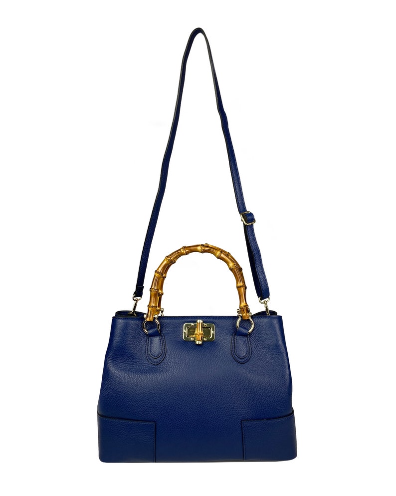 Italian Leather Handbags, Bamboo Handle Bag, Genuine Leather Handbags for Women, Handmade Leather Bag, Crossbody Leather Shoulder Bag