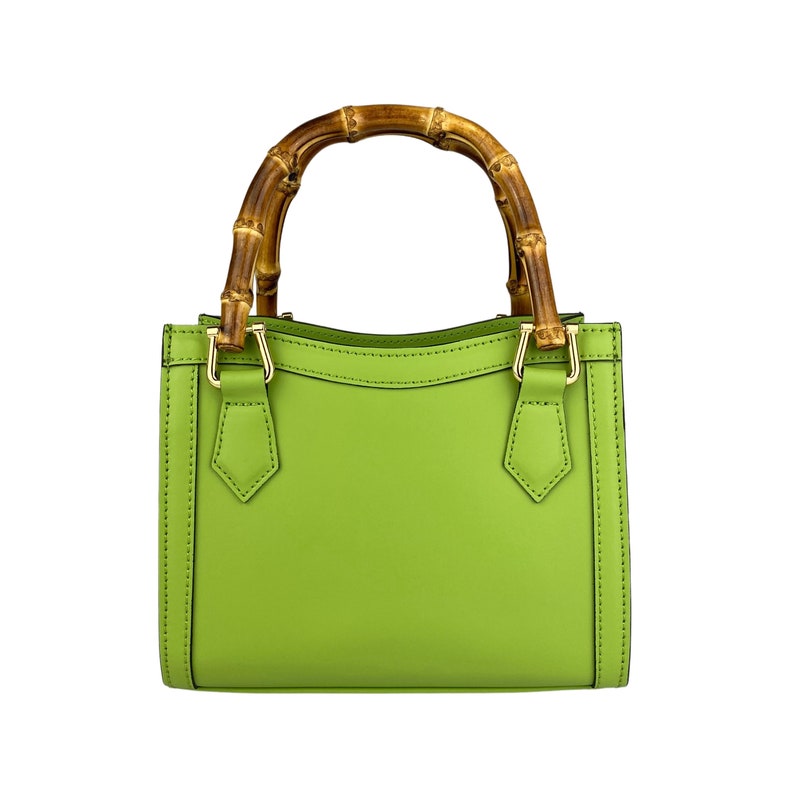 Leather Bag, Bamboo Handle Bag, Woman Leather Bag, Made in Italy Handbag, Everyday Bag, Leather Handbag, Shoulder Bag, Small Bag