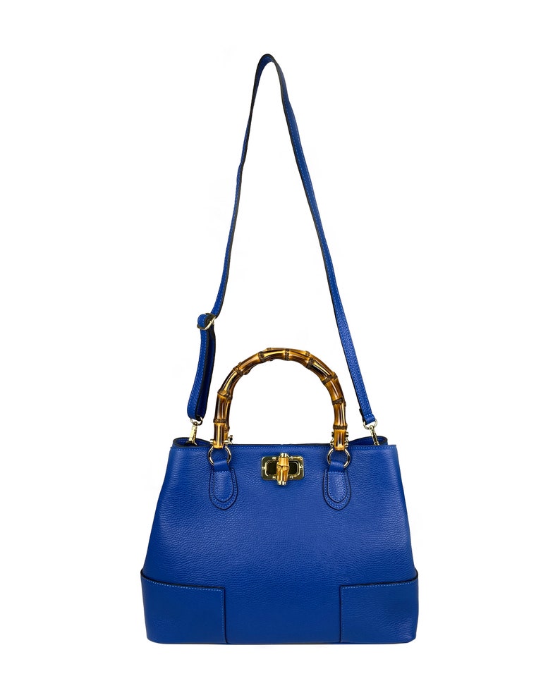 Italian Leather Handbags, Bamboo Handle Bag, Genuine Leather Handbags for Women, Handmade Leather Bag, Crossbody Leather Shoulder Bag