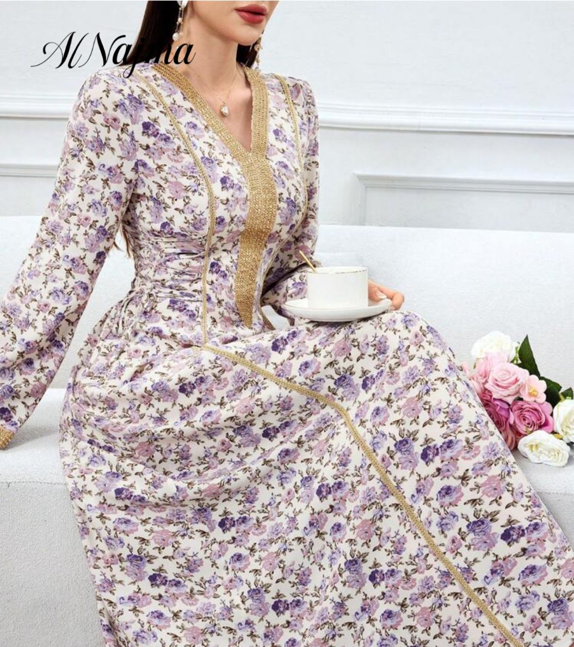 فستان نسائي مزهر