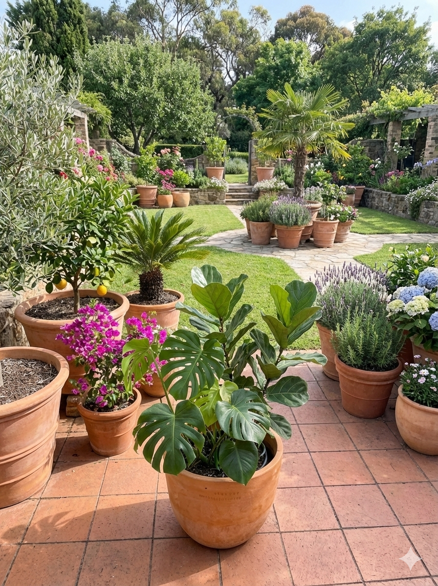 Medium Plain Potted Monstera Planter