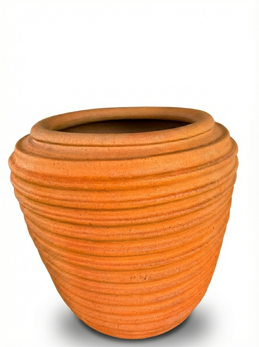 Medium Terracotta Flower Strips Pot 