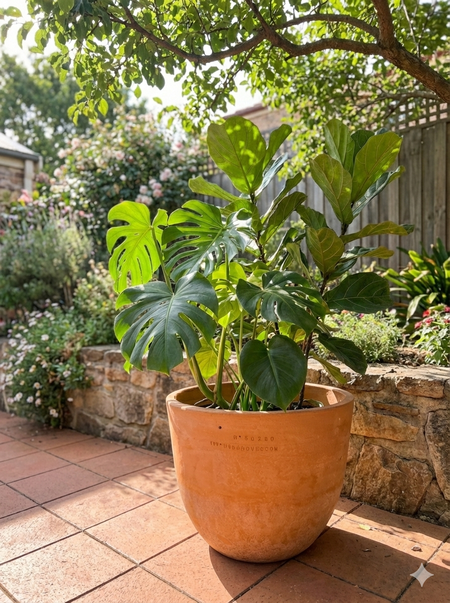 Medium Plain Potted Monstera Planter